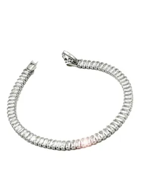 PULSERAS PLATEADAS DE FIESTA CON CIRCONITAS PARA BODAS