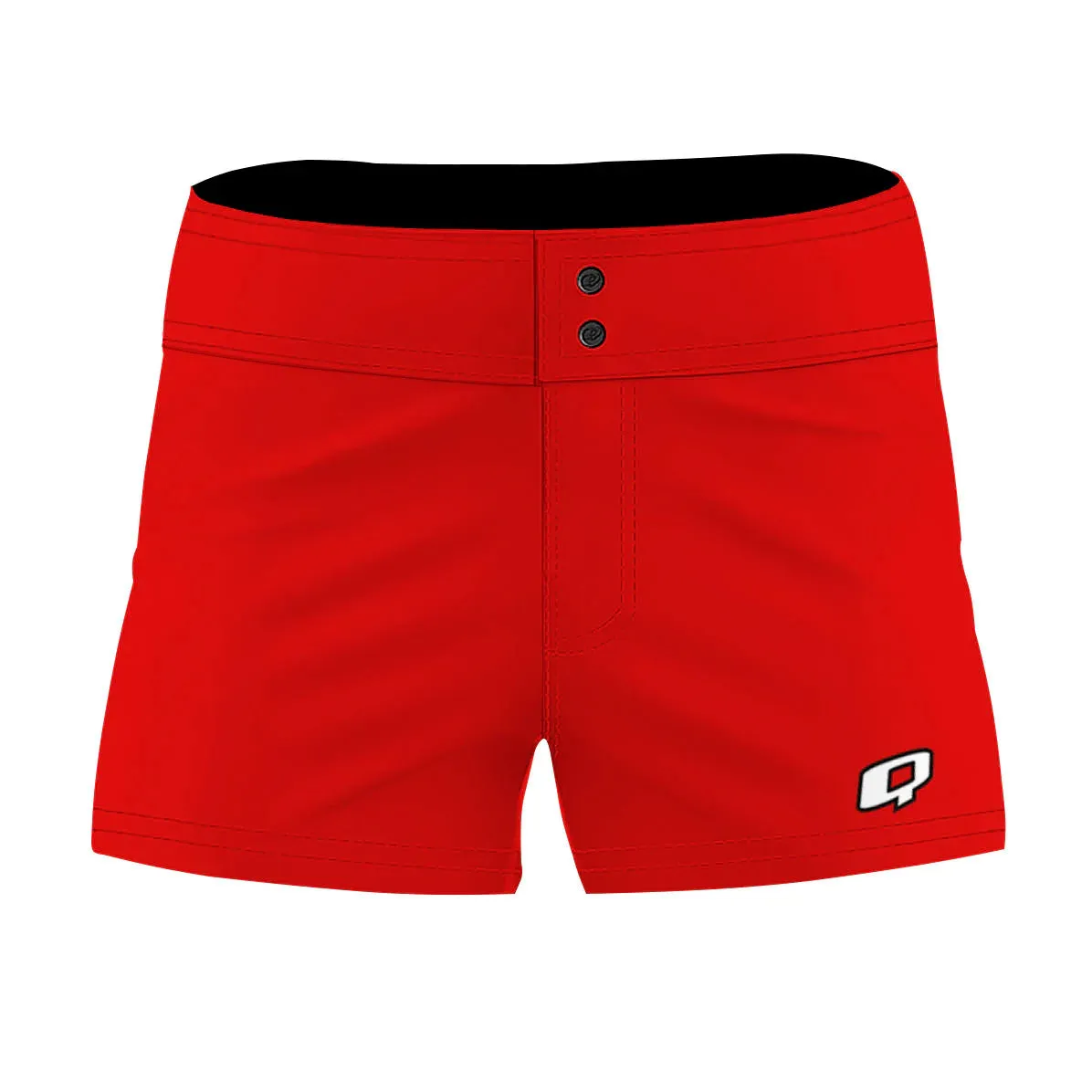 RED SOLID COLOR  WOMEN BOARD SHORTS