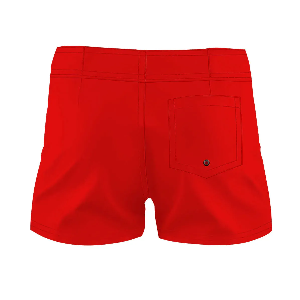 RED SOLID COLOR  WOMEN BOARD SHORTS