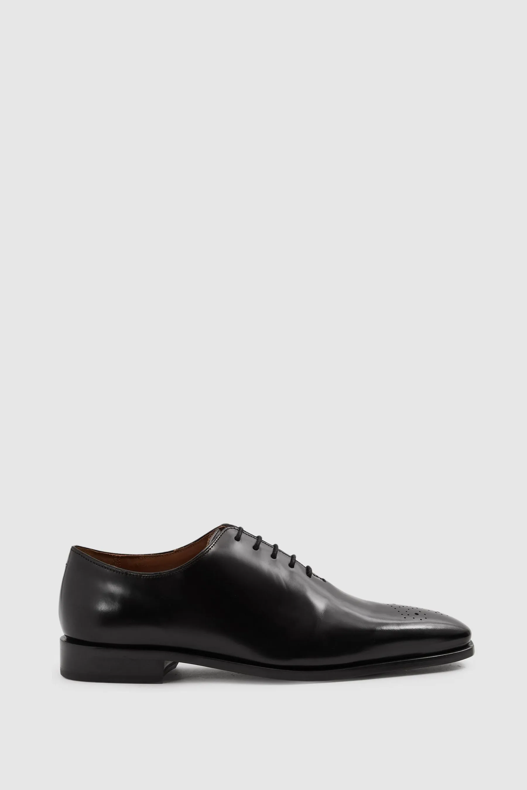 Reiss Mead Brogue Leather Brogue Detail Lace Up Shoes