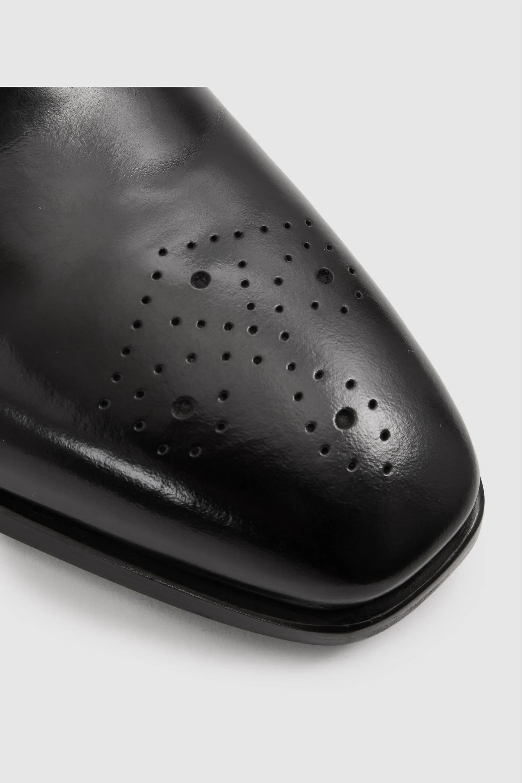Reiss Mead Brogue Leather Brogue Detail Lace Up Shoes