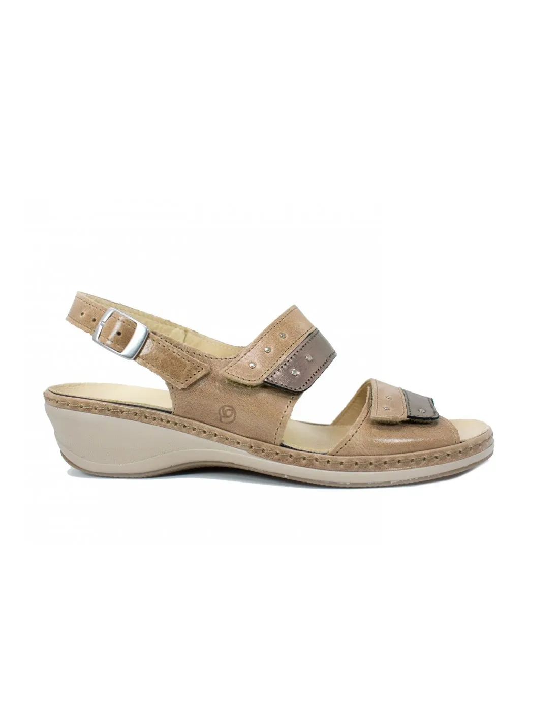 SANDALIA COMODA MUJER SUAVE 3034 BEIGE