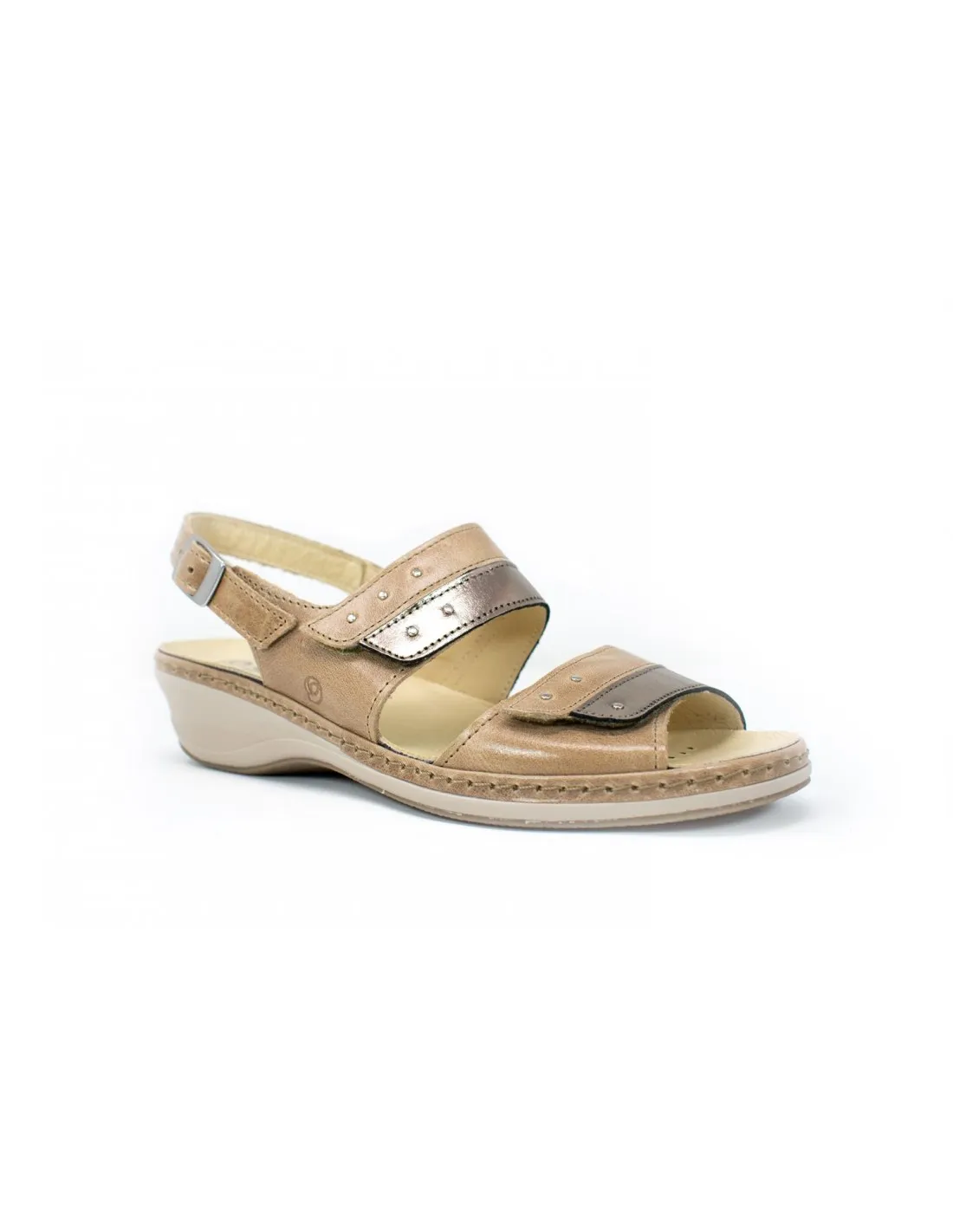 SANDALIA COMODA MUJER SUAVE 3034 BEIGE
