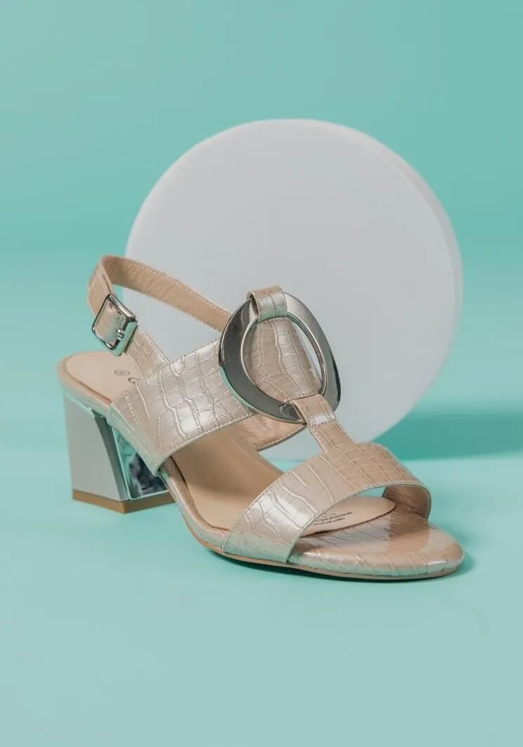 Sandalia Cuero Lucía Beige