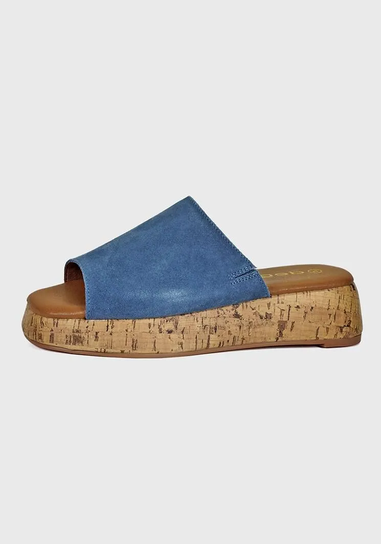 Sandalia Cuero Madeira Azul