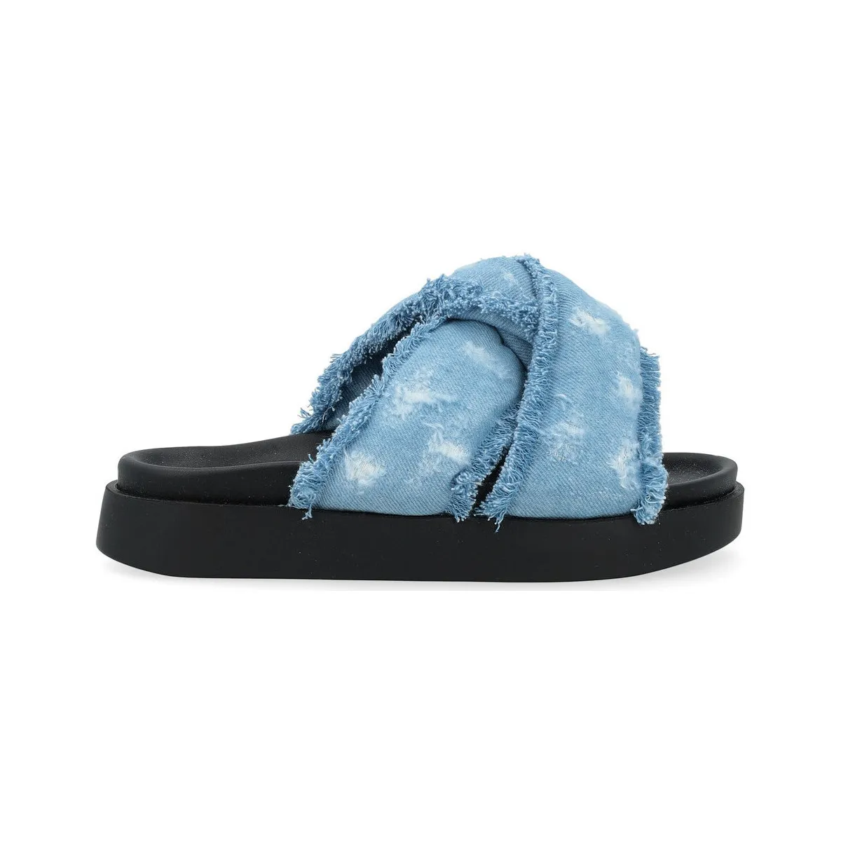 Sandalia en denim azul claro