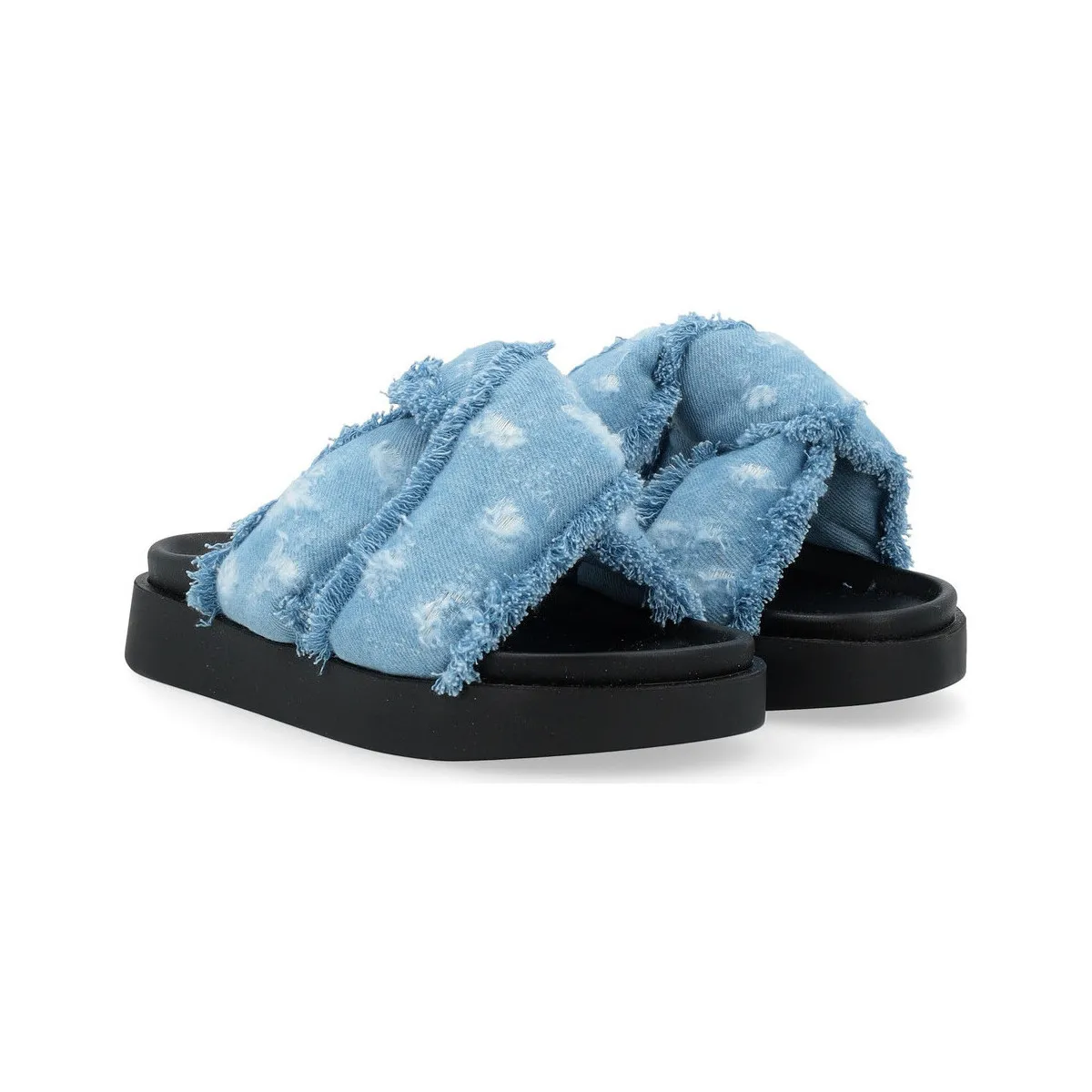 Sandalia en denim azul claro