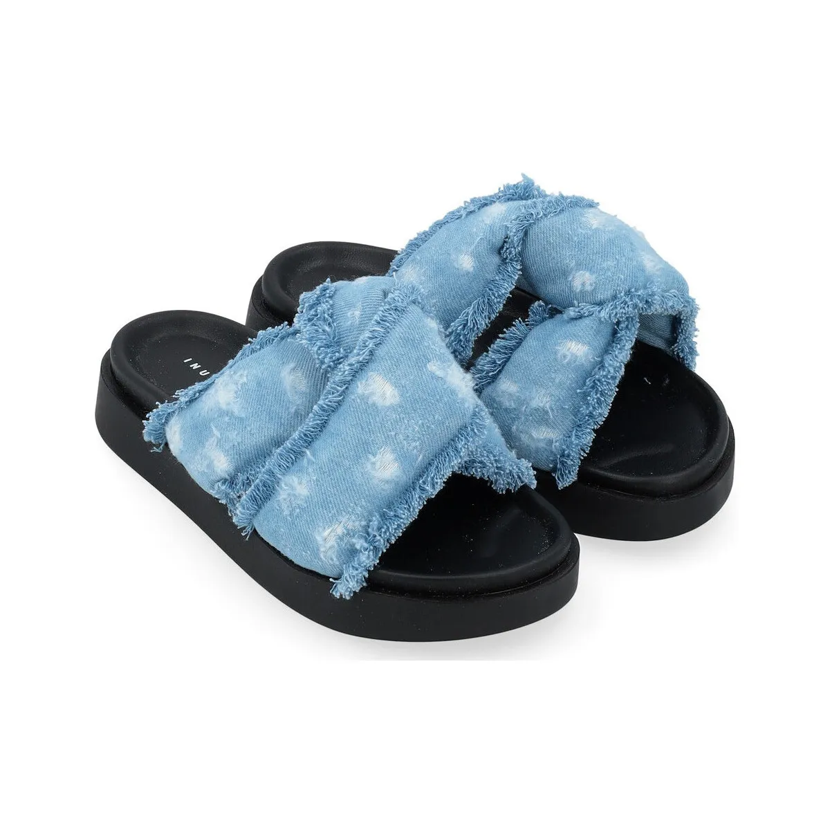 Sandalia en denim azul claro