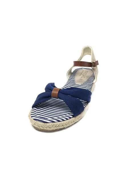 sandalia lino azul y beig