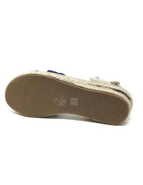 sandalia lino azul y beig