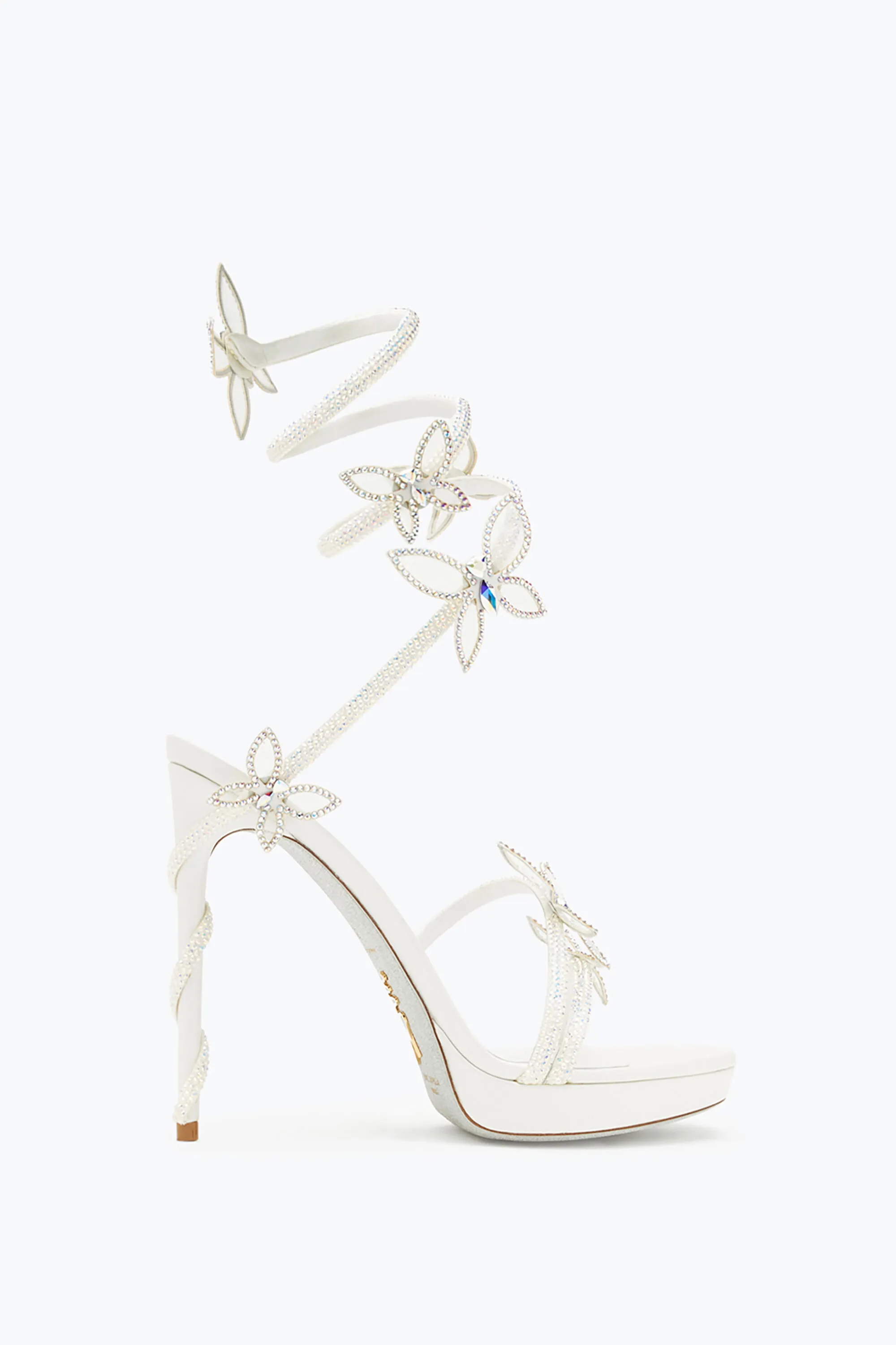 Sandalia Margot dorada con plataforma y mariposas 120