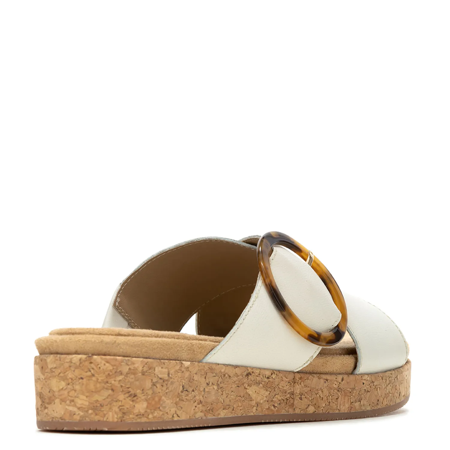 Sandalia Mujer June Buckle Slide Beige
