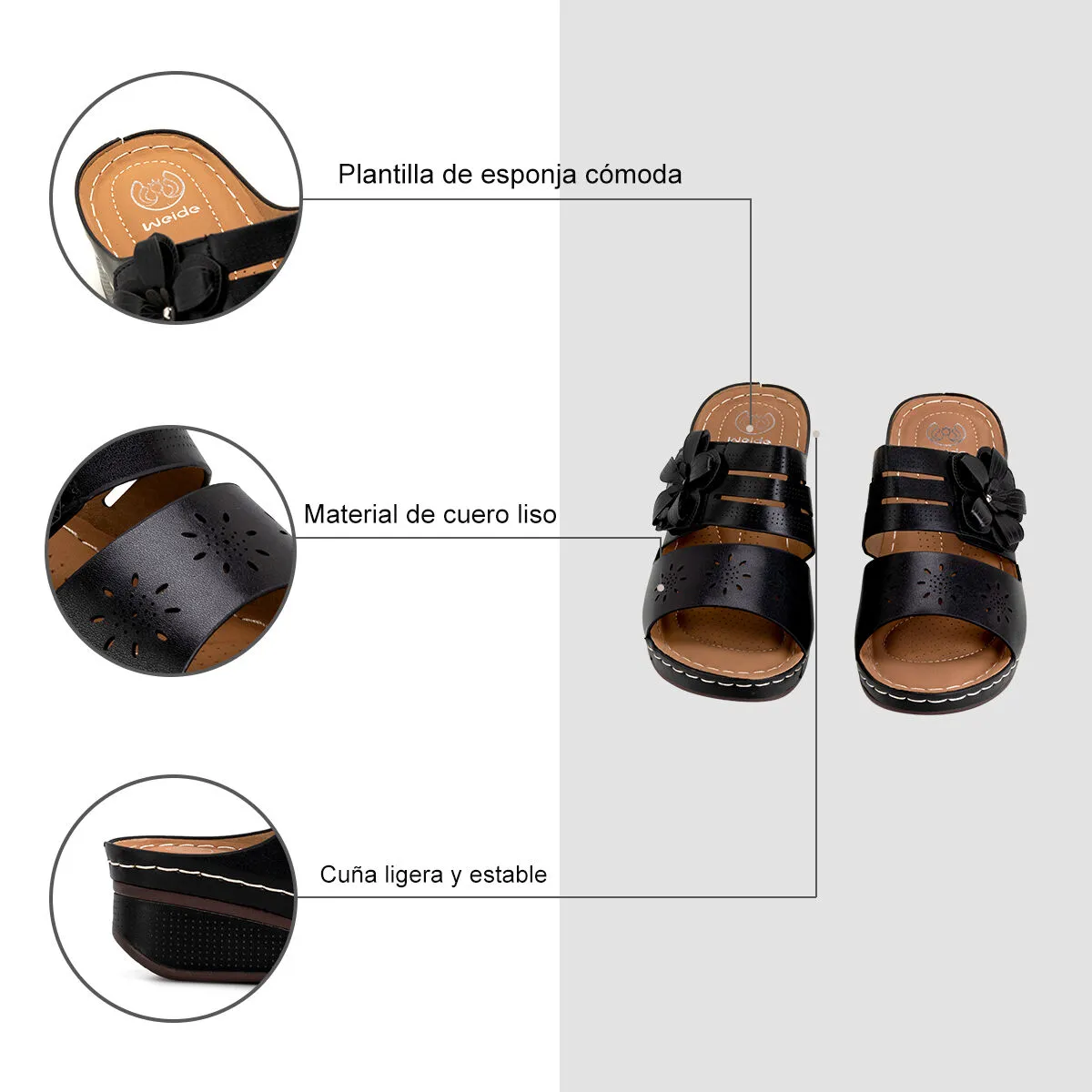 Sandalia Plataforma Negro Casual Qiu323 Weide