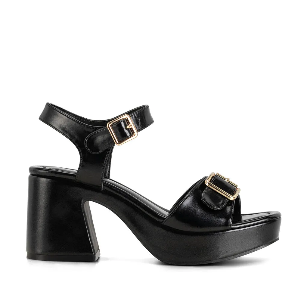 Sandalia Plataforma Negro Fiesta Lt102 Weide