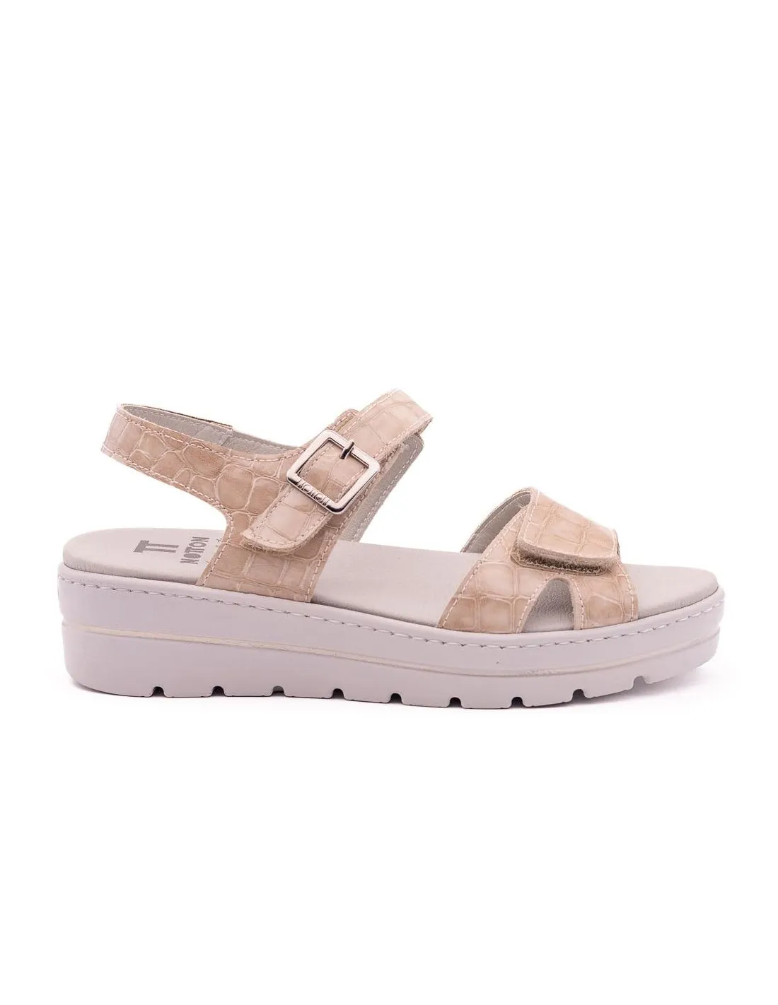 SANDALIA VELCRO MUJER NOTTON 0465 BEIGE