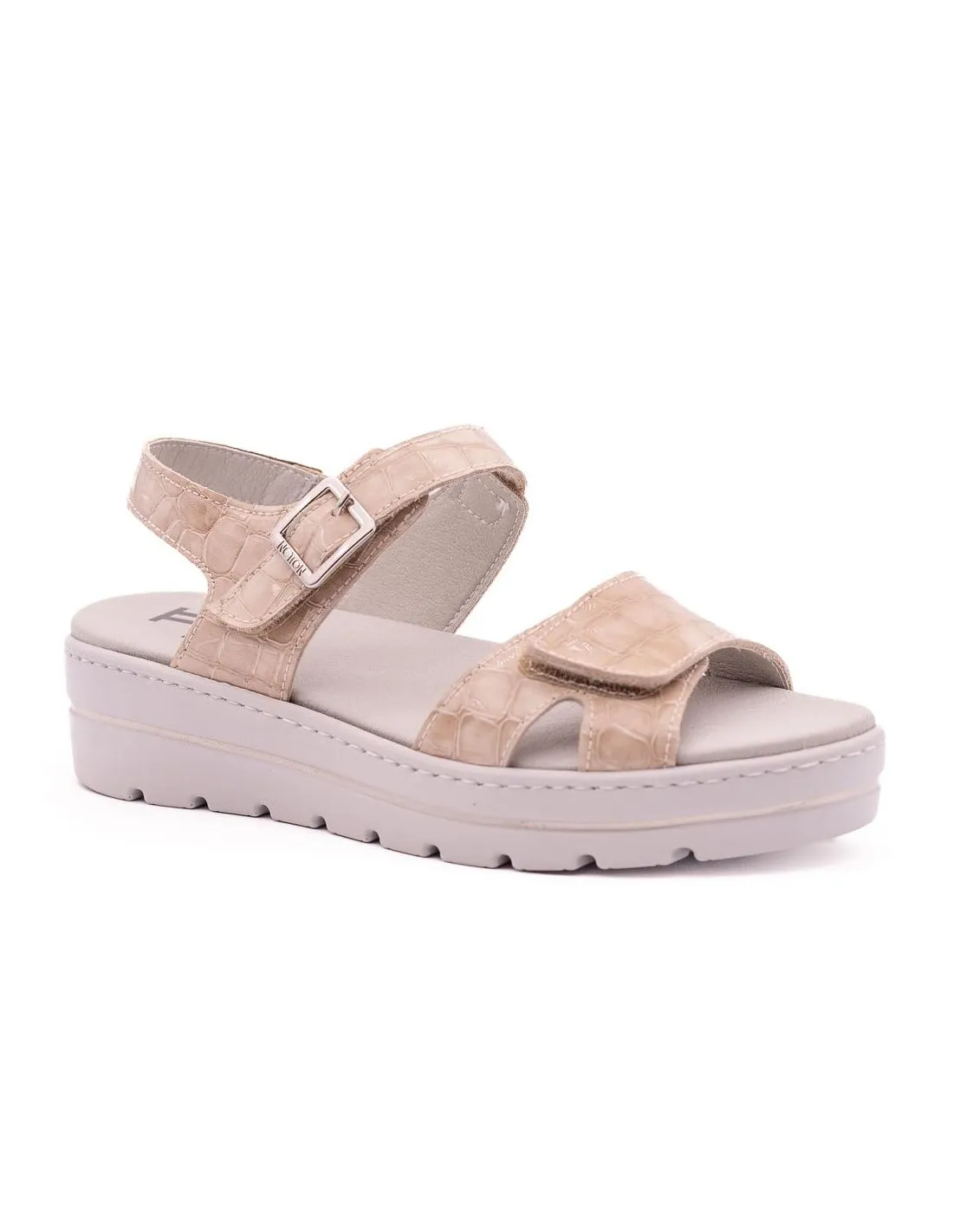 SANDALIA VELCRO MUJER NOTTON 0465 BEIGE