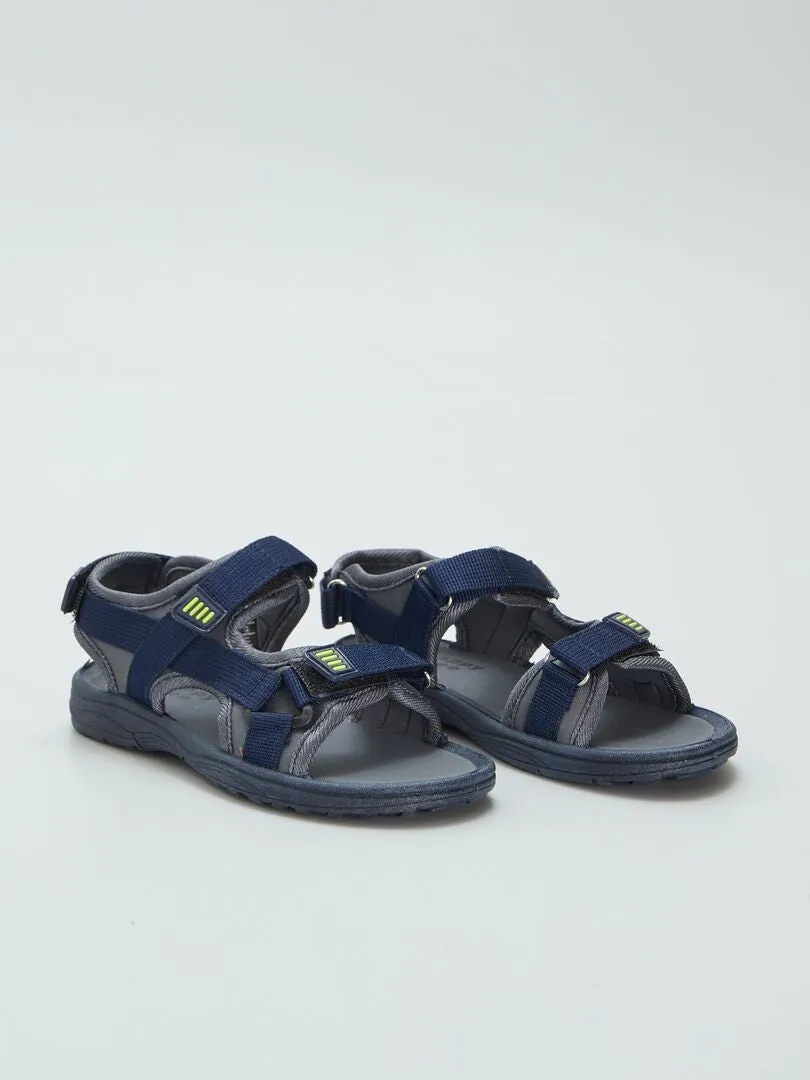 SANDALIAS ABIERTAS CON VELCRO  AZUL