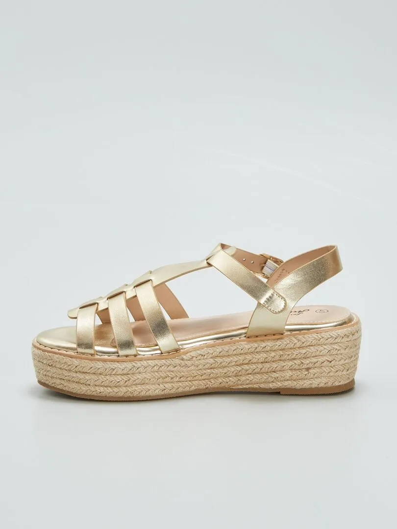 SANDALIAS CON PLATAFORMA  BEIGE