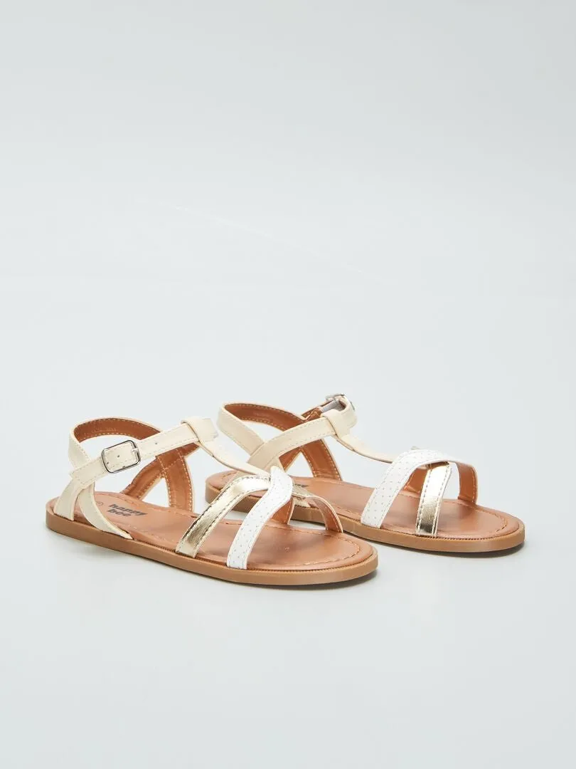 SANDALIAS CON TIRAS  BEIGE