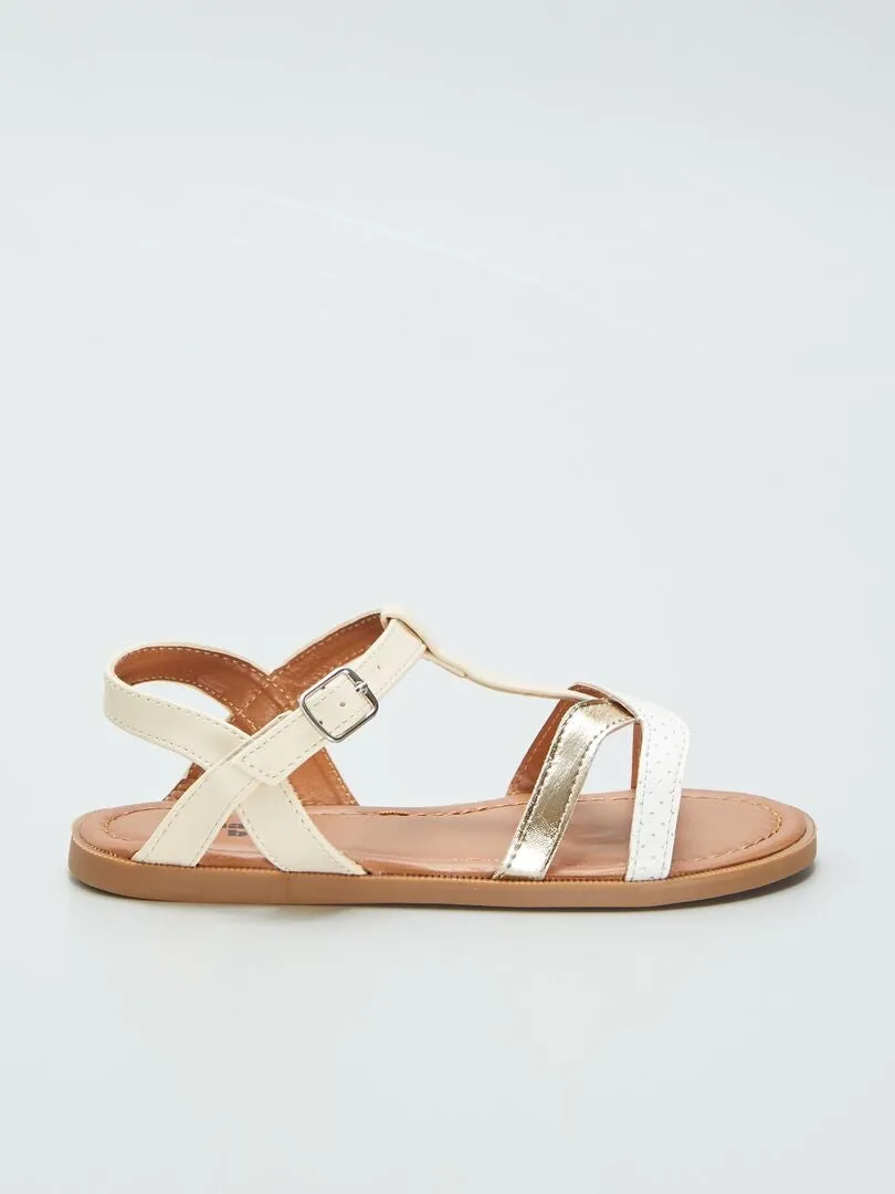 SANDALIAS CON TIRAS  BEIGE