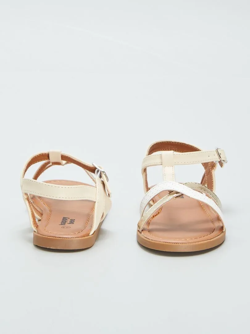 SANDALIAS CON TIRAS  BEIGE