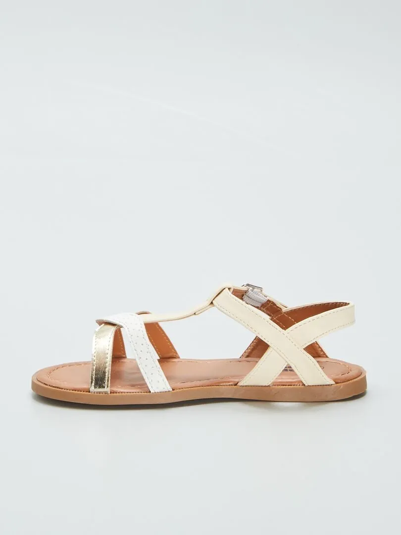 SANDALIAS CON TIRAS  BEIGE