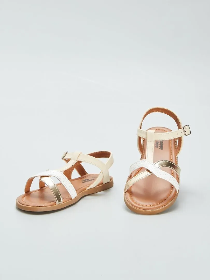 SANDALIAS CON TIRAS  BEIGE