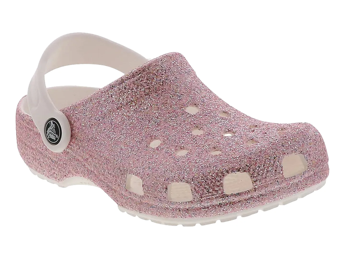 Sandalias Crocs Classic Glitter Blanco Para Niña