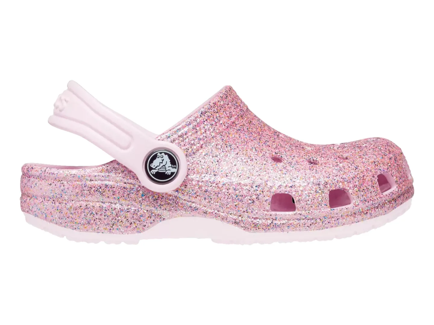 Sandalias Crocs Classic Glitter Blanco Para Niña