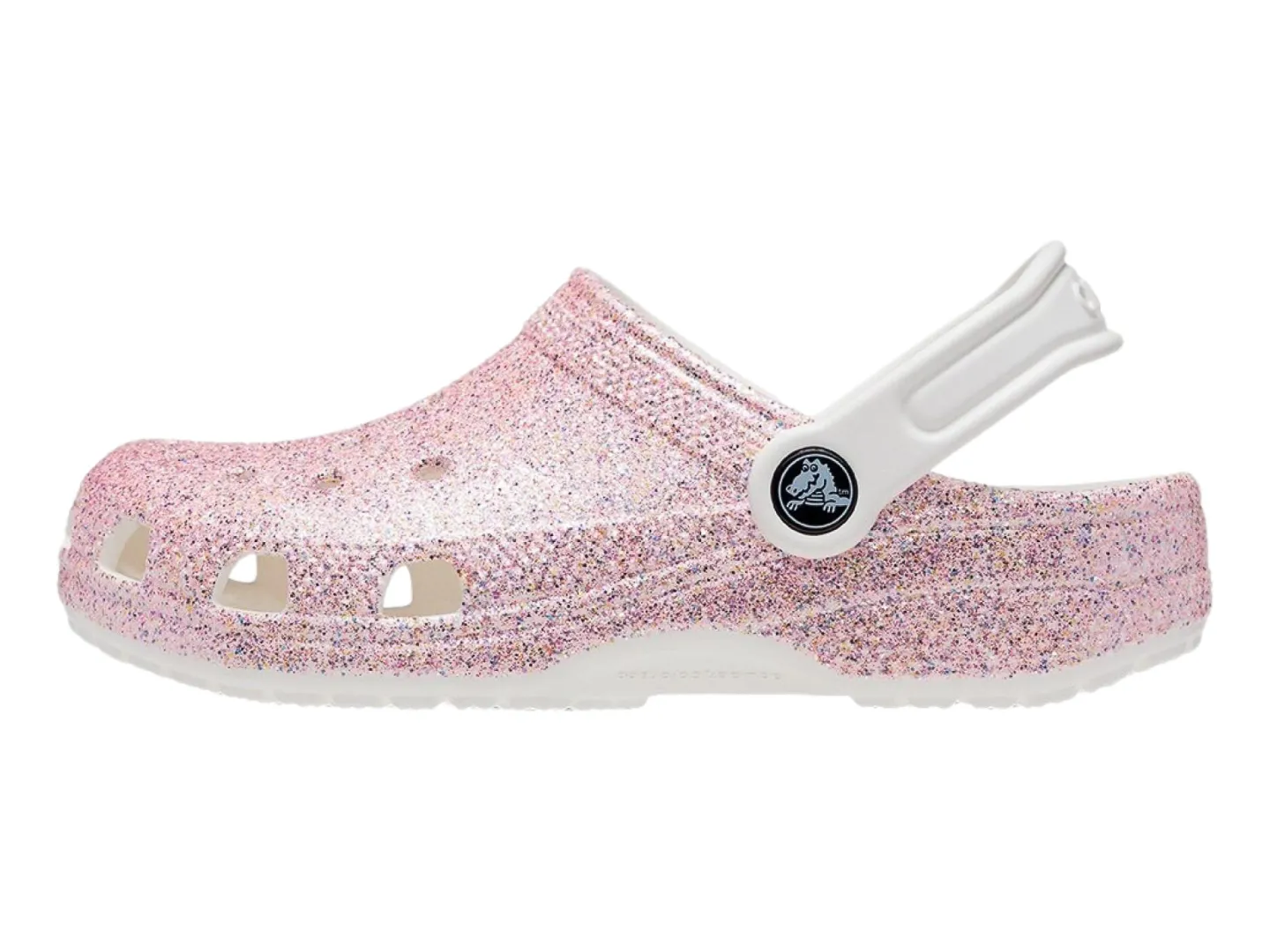Sandalias Crocs Classic Glitter Blanco Para Niña