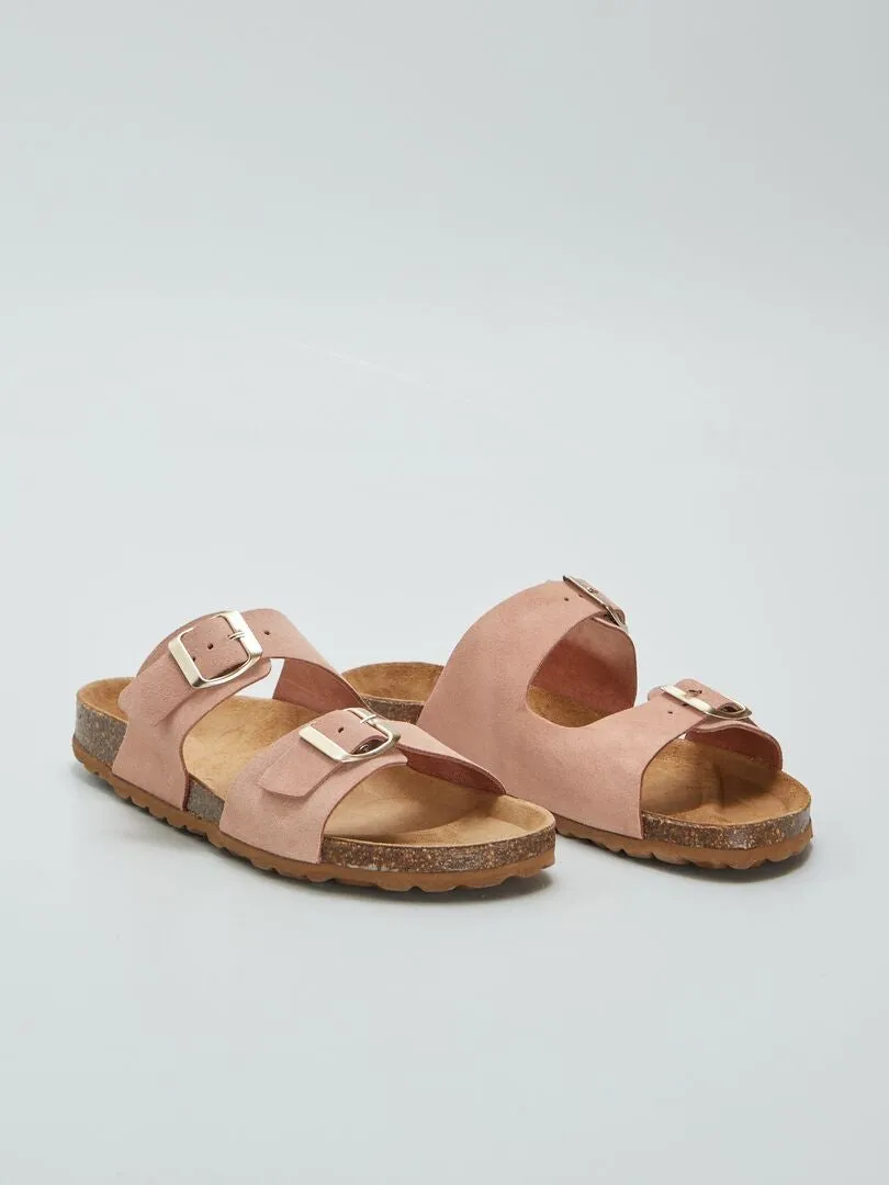 SANDALIAS DE DOS TIRAS  ROSA