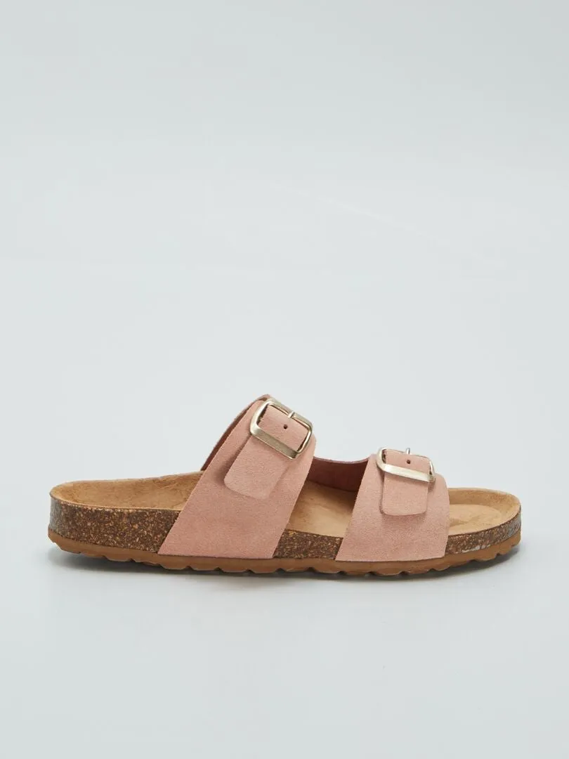 SANDALIAS DE DOS TIRAS  ROSA