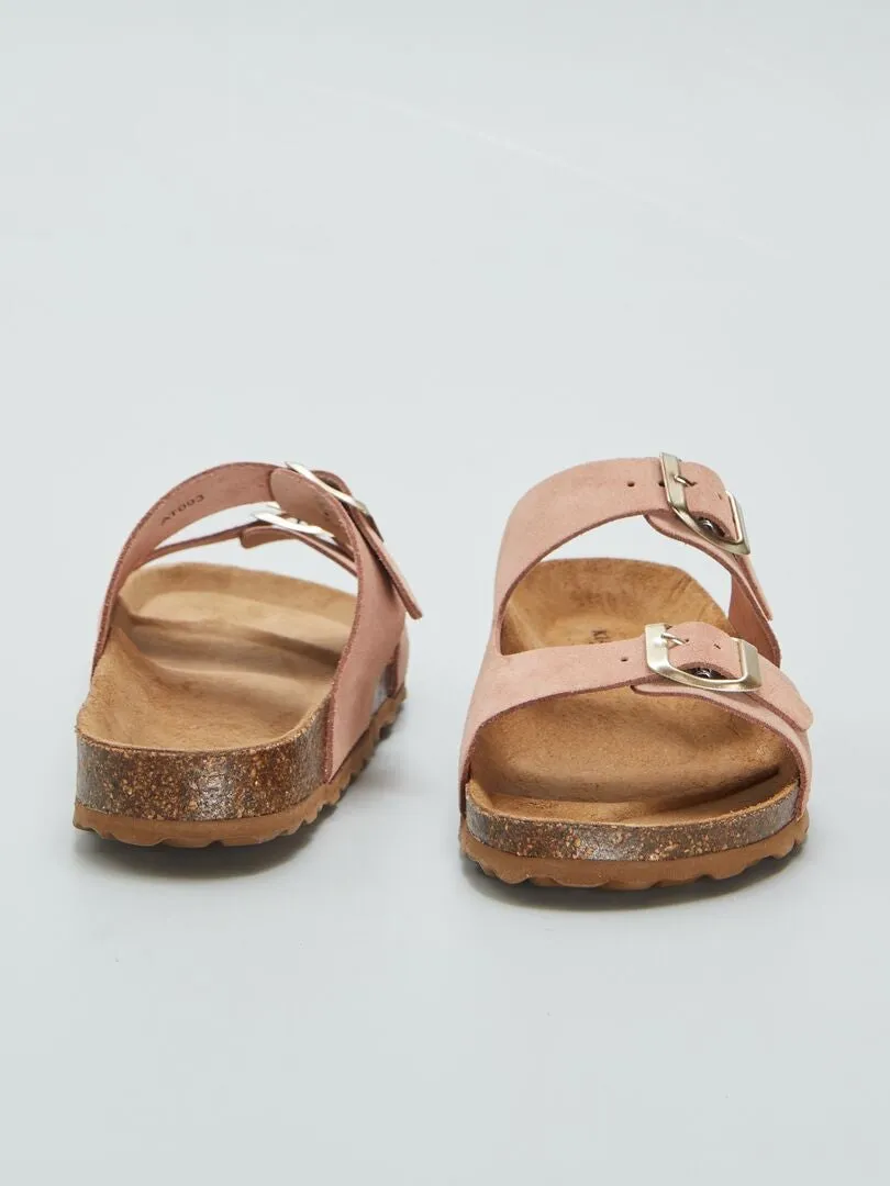SANDALIAS DE DOS TIRAS  ROSA