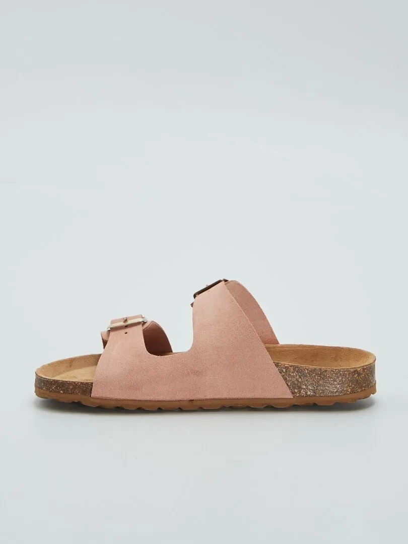 SANDALIAS DE DOS TIRAS  ROSA