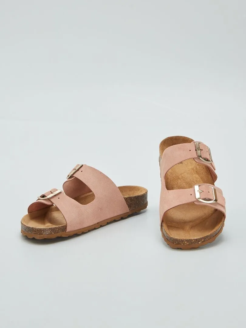 SANDALIAS DE DOS TIRAS  ROSA