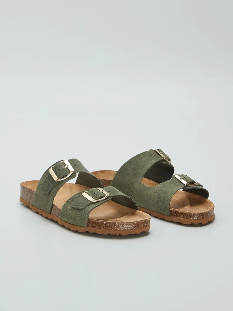 SANDALIAS DE DOS TIRAS  VERDE