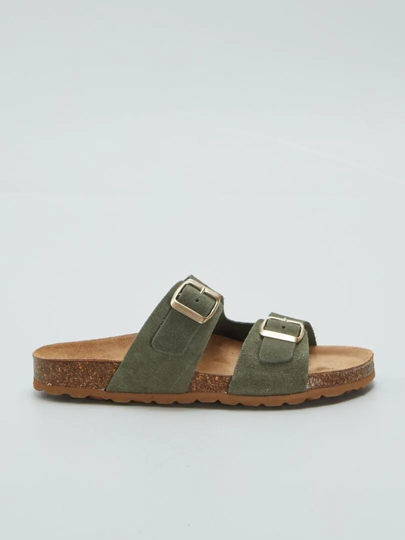 SANDALIAS DE DOS TIRAS  VERDE