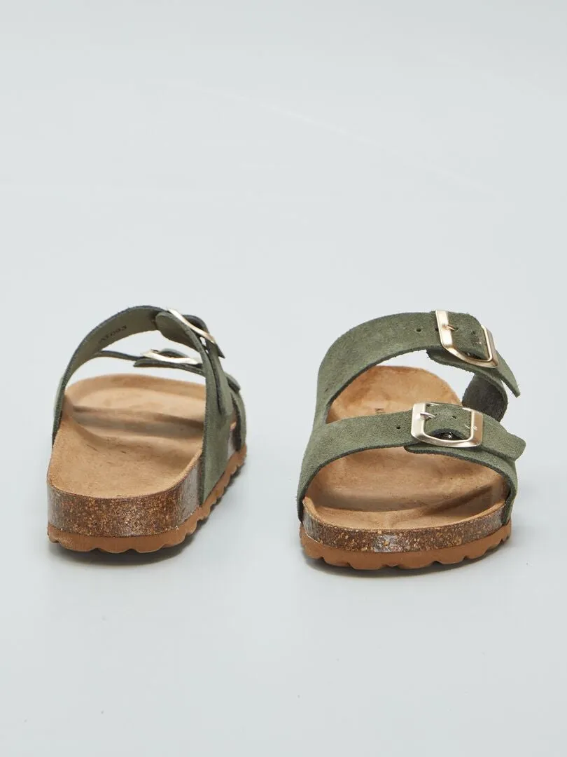 SANDALIAS DE DOS TIRAS  VERDE
