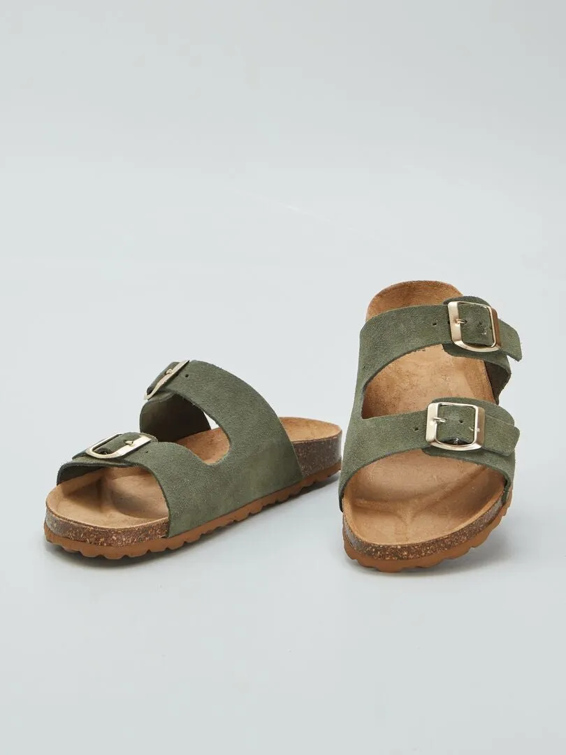SANDALIAS DE DOS TIRAS  VERDE