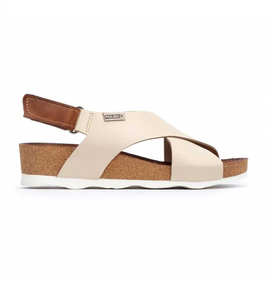 Sandalias de piel Mahon beige