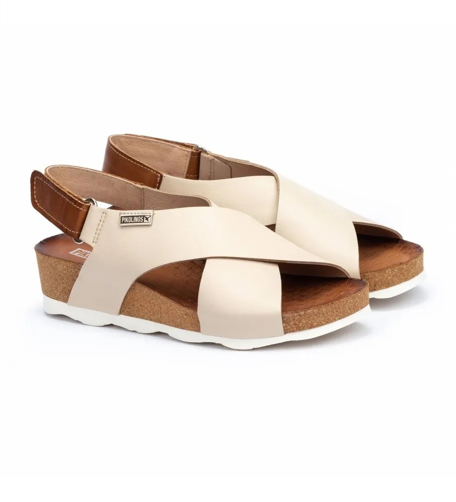 Sandalias de piel Mahon beige