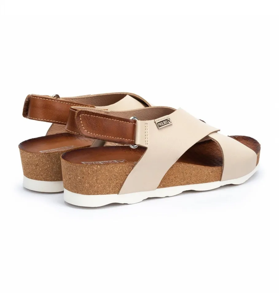 Sandalias de piel Mahon beige