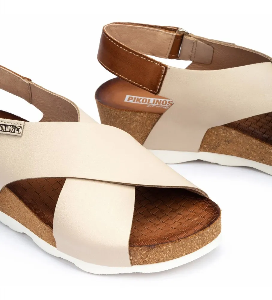 Sandalias de piel Mahon beige