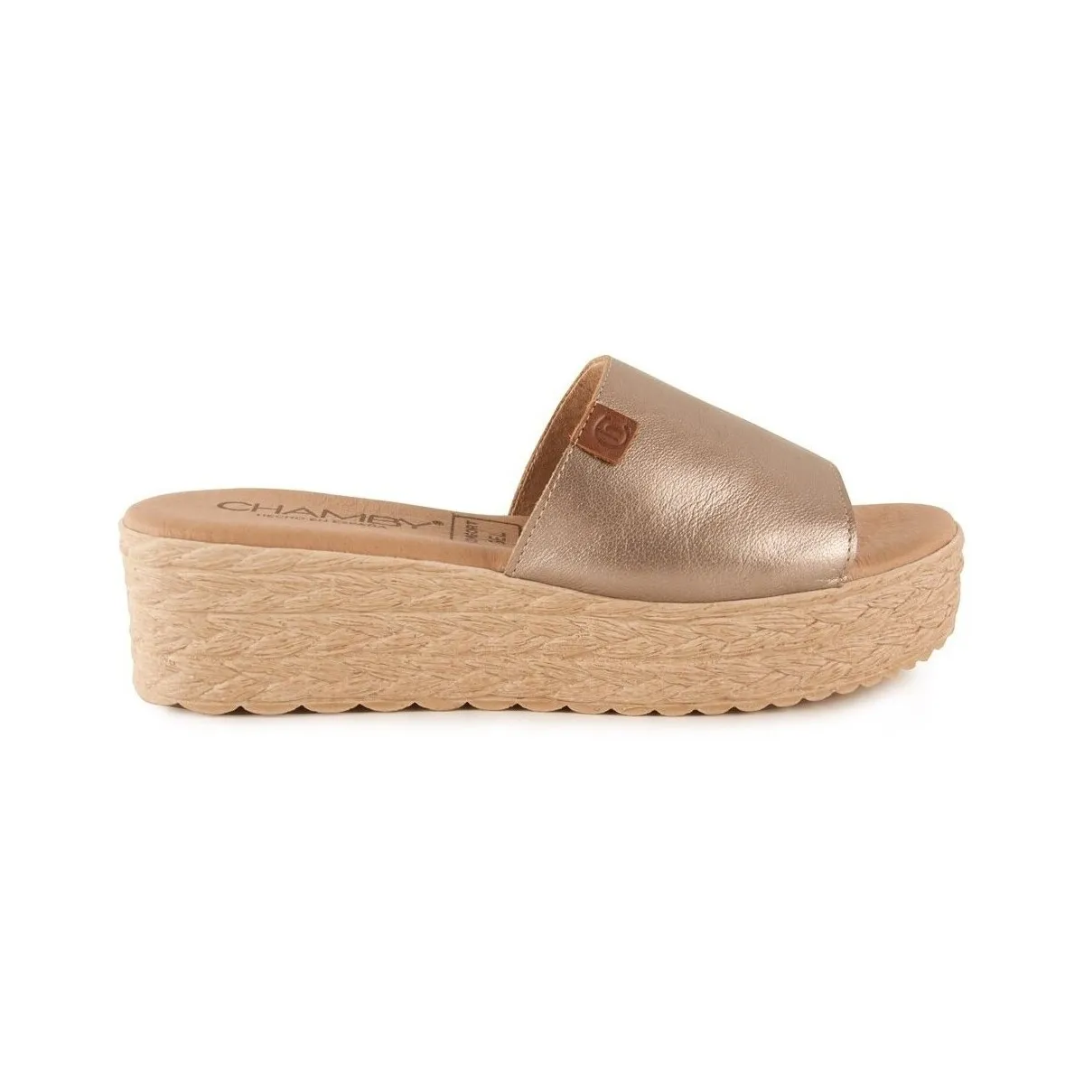 Sandalias de piel metalizada con plataforma by