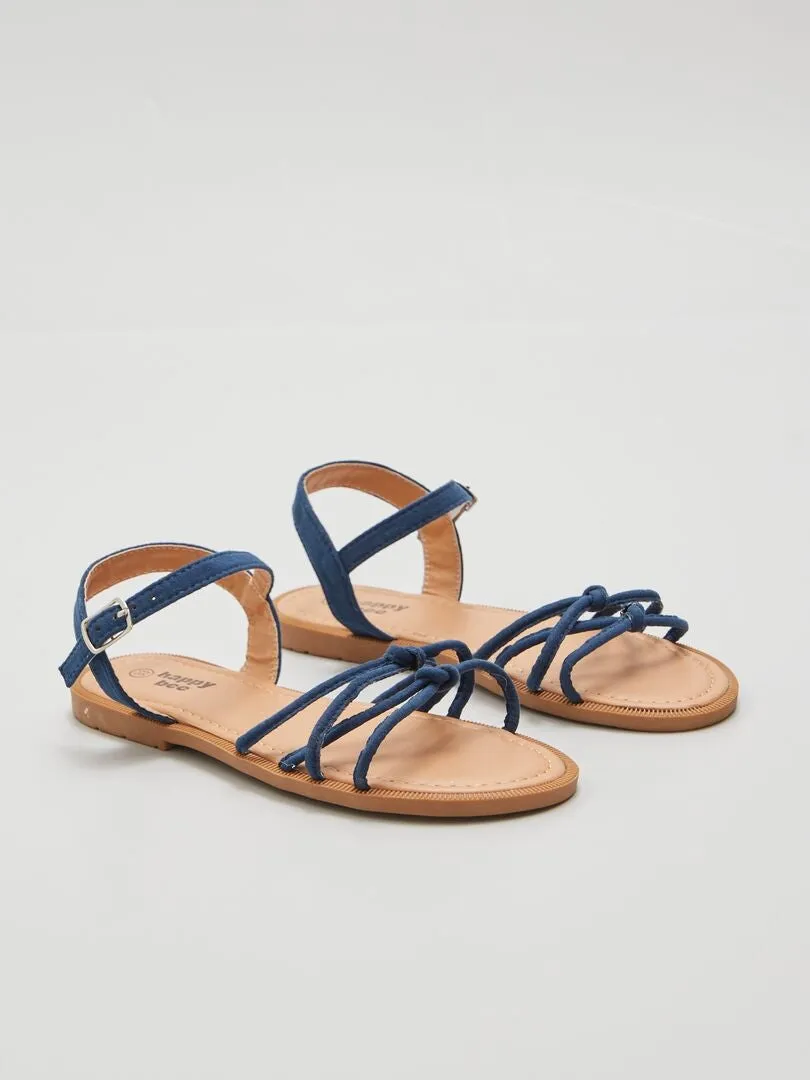 SANDALIAS DE TIRAS ANUDADAS  AZUL