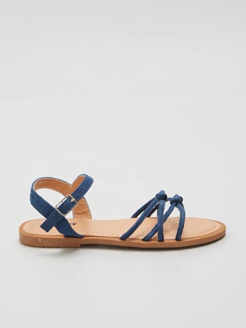 SANDALIAS DE TIRAS ANUDADAS  AZUL