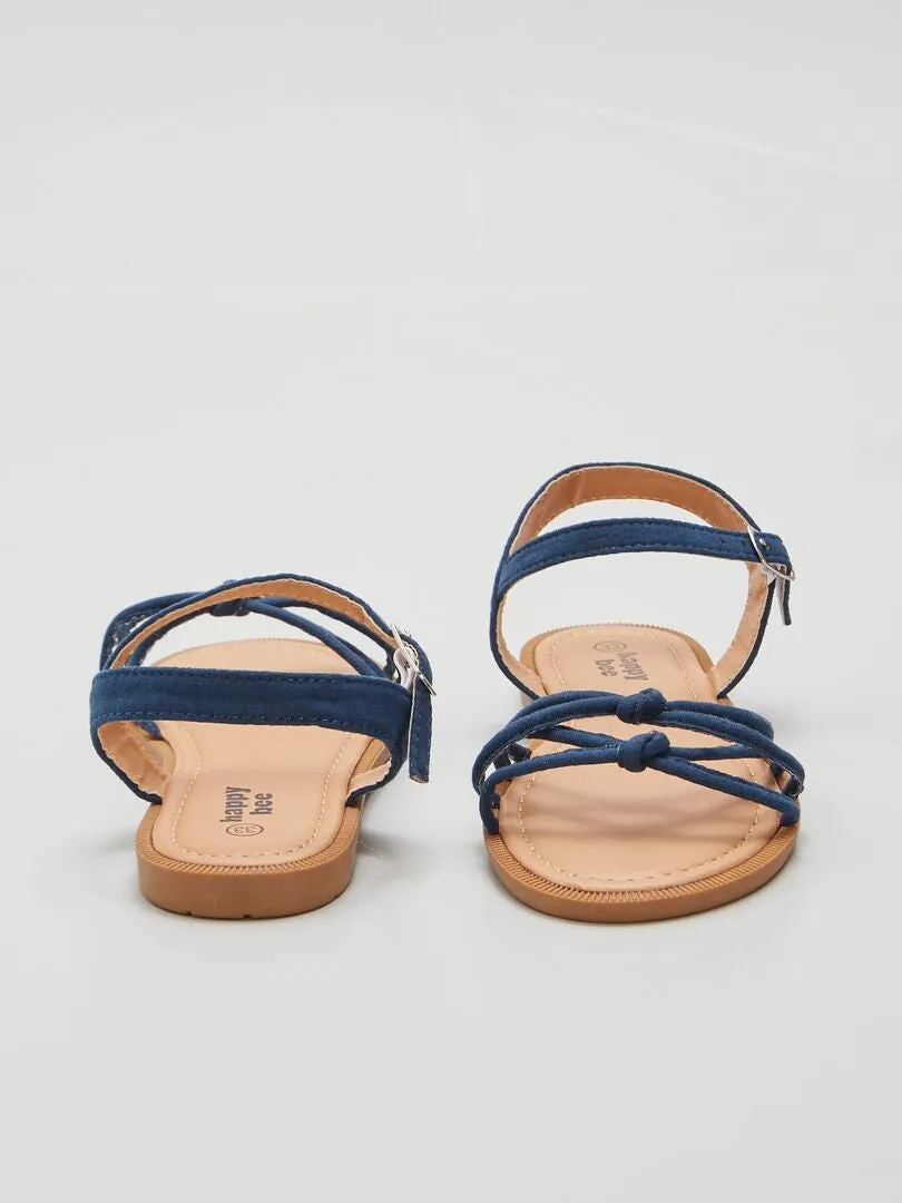 SANDALIAS DE TIRAS ANUDADAS  AZUL
