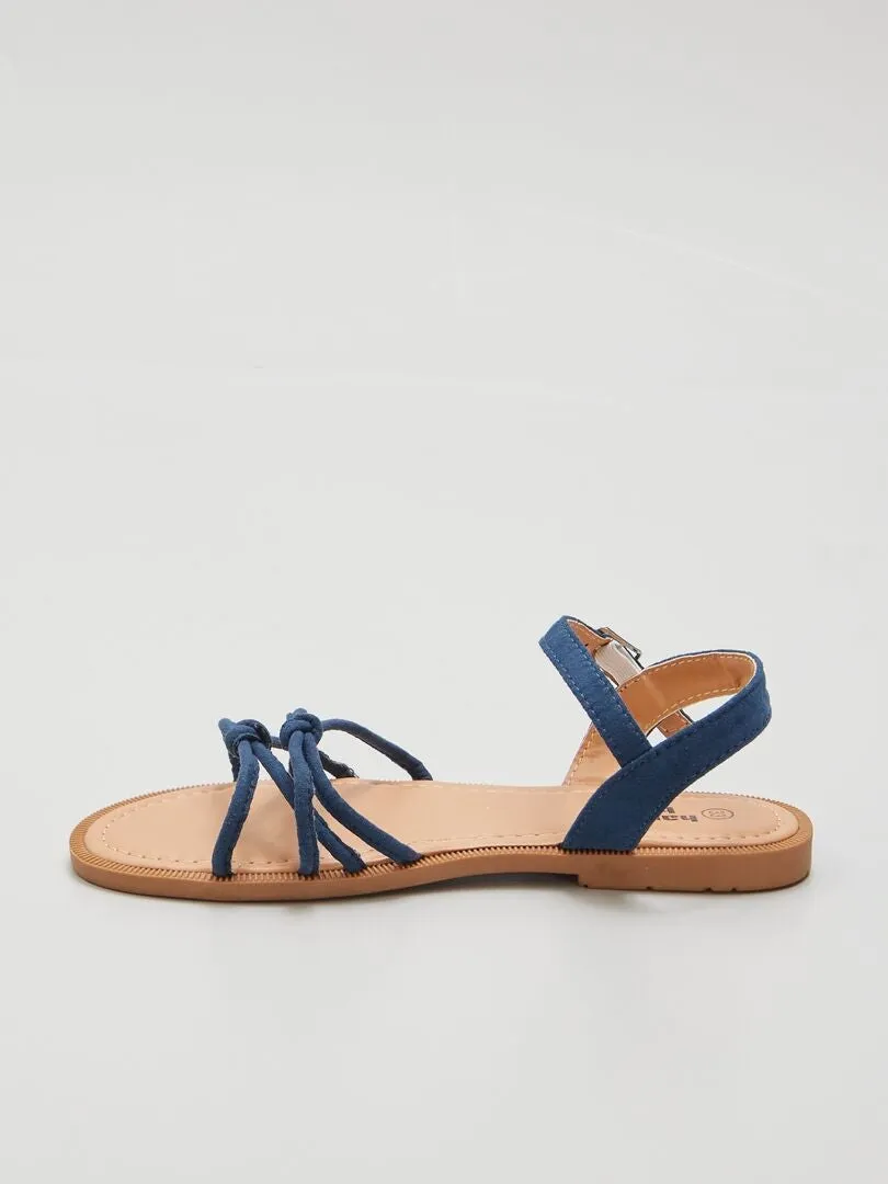 SANDALIAS DE TIRAS ANUDADAS  AZUL