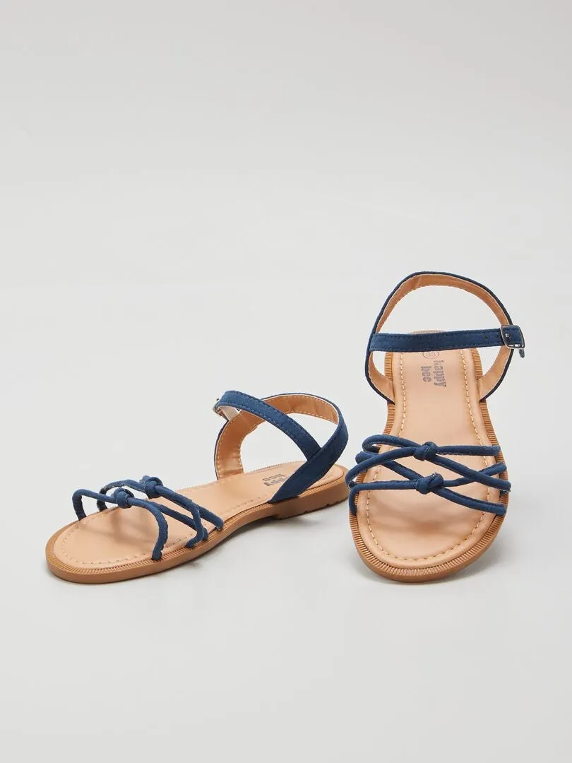 SANDALIAS DE TIRAS ANUDADAS  AZUL