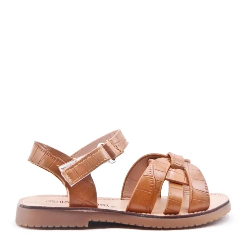 Sandalias Niña Camel Trenzadas
